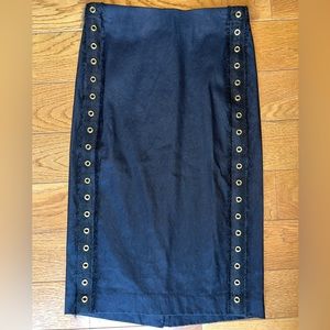 NEW Derek Lam 10 Crosby black side ring detailing pencil skirt size 6